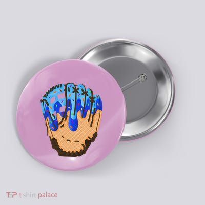 Ice Cream Cone Baseball Glove Drip Button