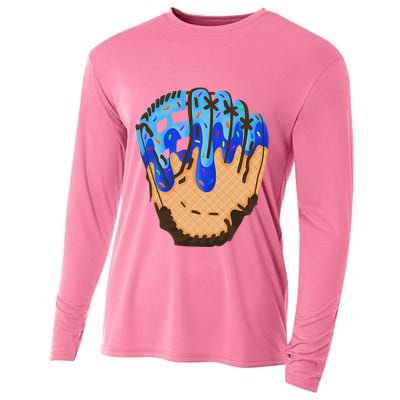 Ice Cream Cone Baseball Glove Drip Cooling Performance Long Sleeve Crew