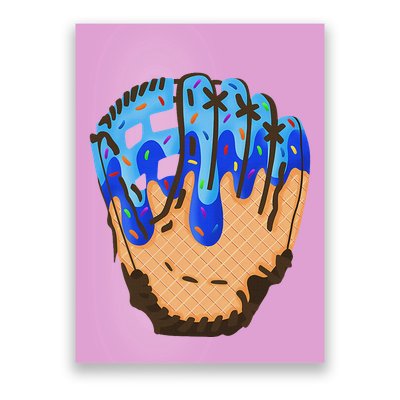 Ice Cream Cone Baseball Glove Drip Poster