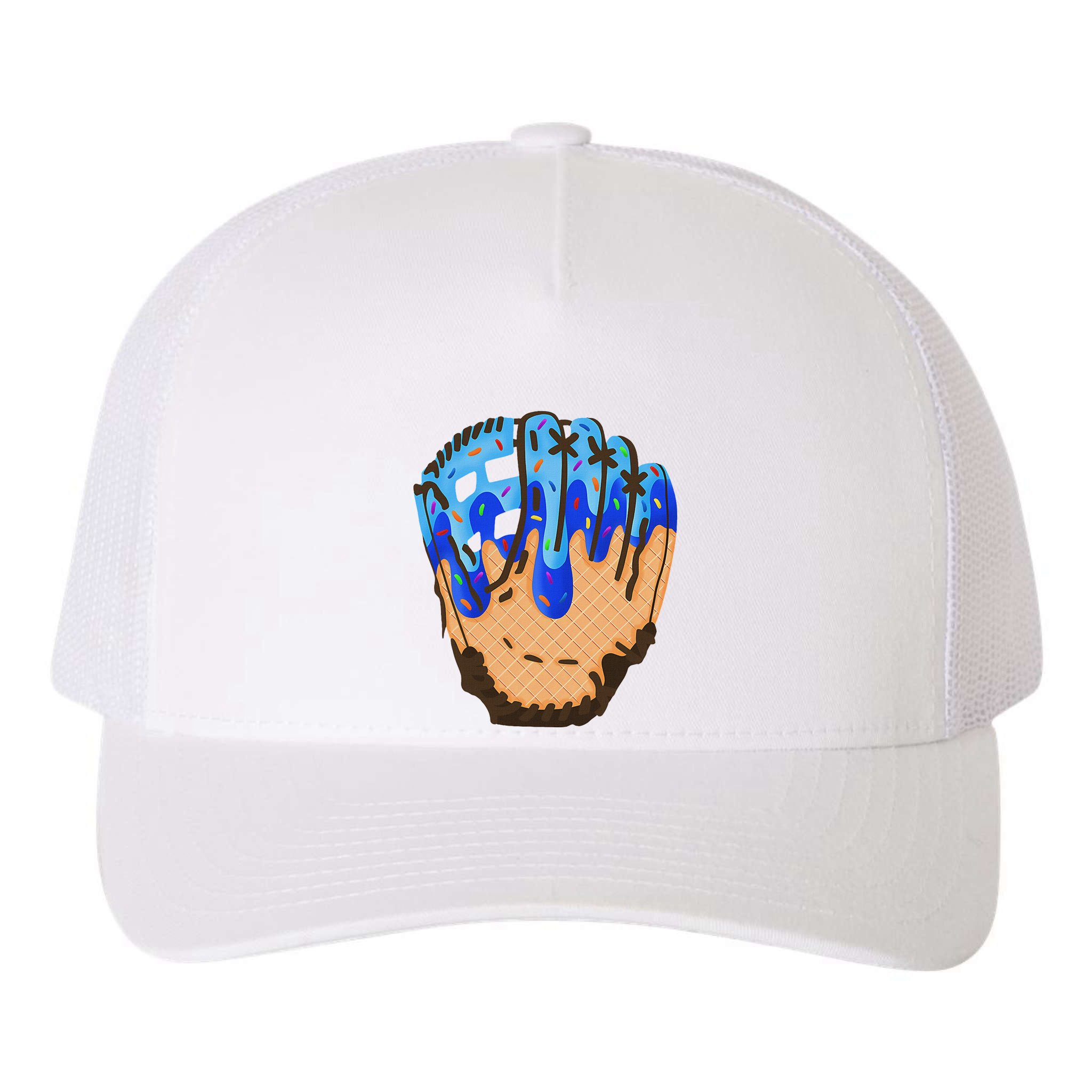 Ice Cream Cone Baseball Glove Drip Yupoong Adult 5-Panel Trucker Hat