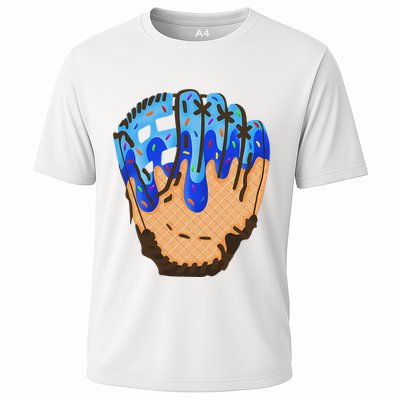 Ice Cream Cone Baseball Glove Drip Performance Shirt