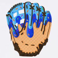 Ice Cream Cone Baseball Glove Drip Cooling Performance Crew T-Shirt