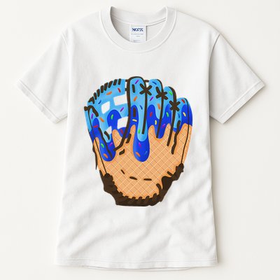 Ice Cream Cone Baseball Glove Drip Tall T-Shirt
