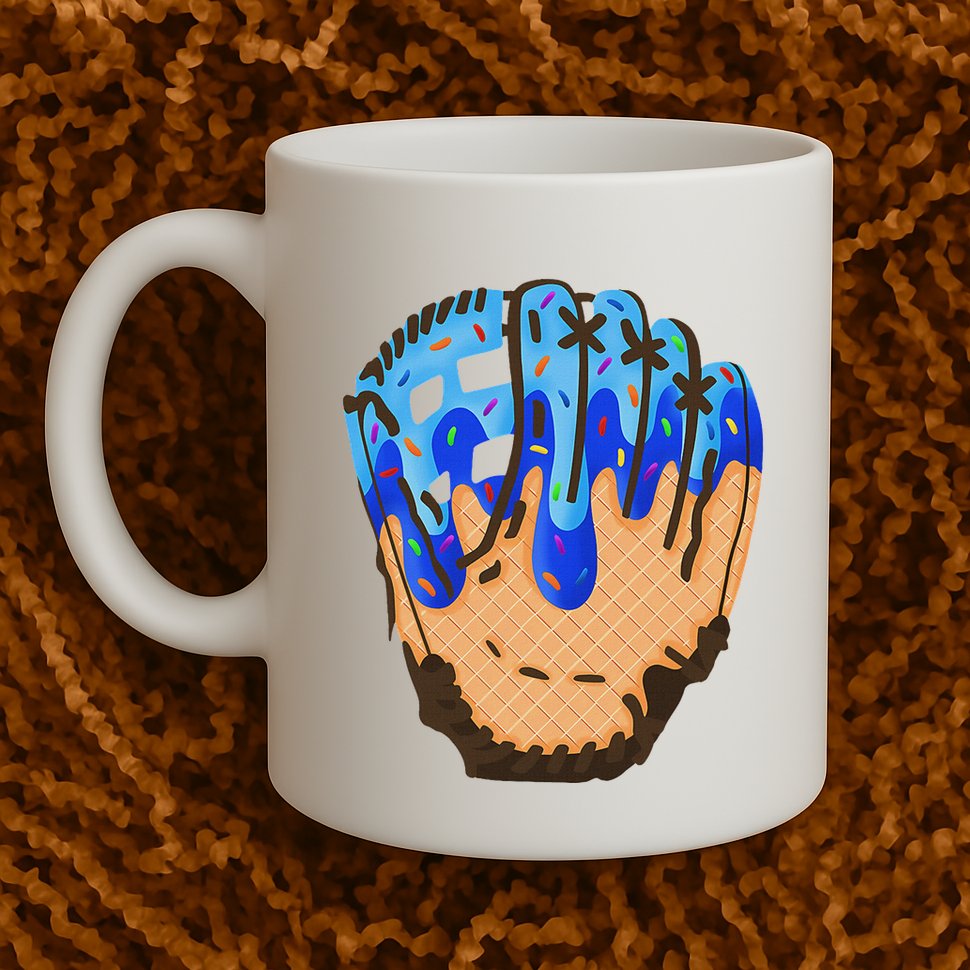 Ice Cream Cone Baseball Glove Drip Mug