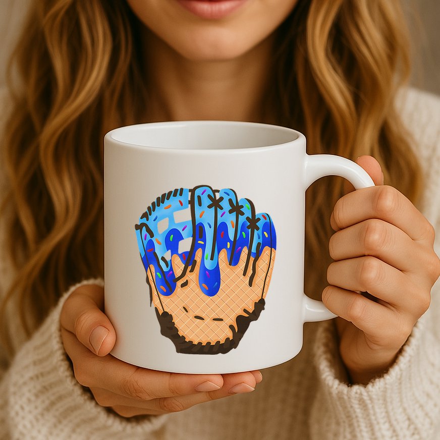 Ice Cream Cone Baseball Glove Drip Mug