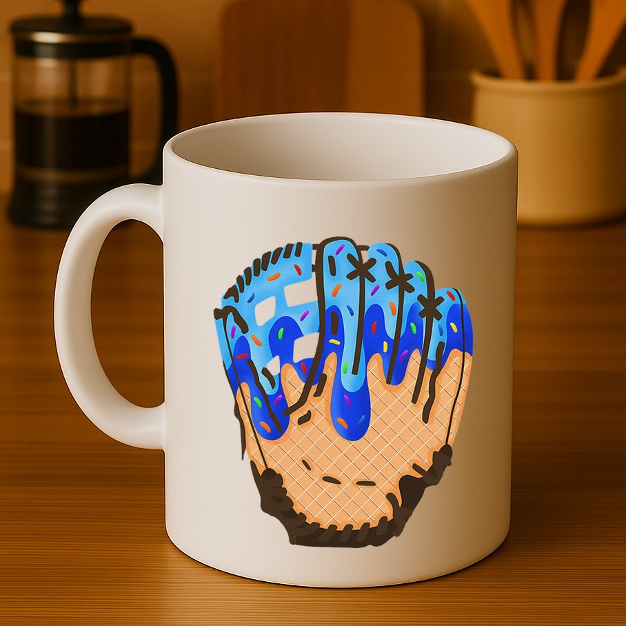 Ice Cream Cone Baseball Glove Drip Mug