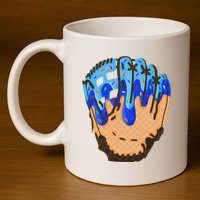 Ice Cream Cone Baseball Glove Drip 11oz C Handle Ceramic Mug
