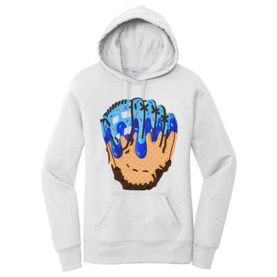 Ice Cream Cone Baseball Glove Drip Women's Pullover Hoodie