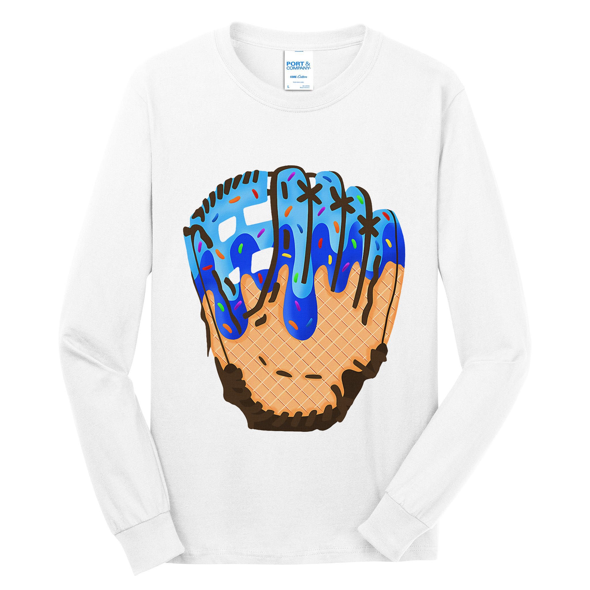 Ice Cream Cone Baseball Glove Drip Tall Long Sleeve T-Shirt