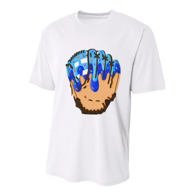 Ice Cream Cone Baseball Glove Drip Youth Performance Sprint T-Shirt