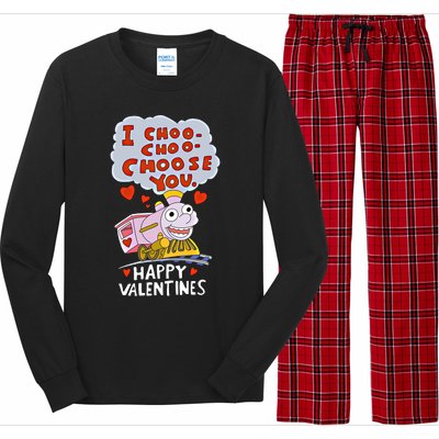 I Choo Choo Choose You Train Love Hearts Valentines Day Gift Long Sleeve Pajama Set