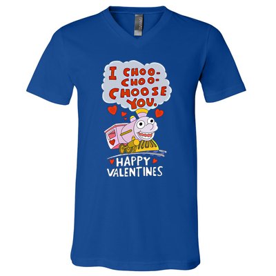 I Choo Choo Choose You Train Love Hearts Valentines Day Gift V-Neck T-Shirt