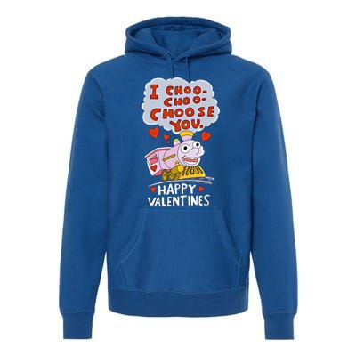 I Choo Choo Choose You Train Love Hearts Valentines Day Gift Premium Hoodie