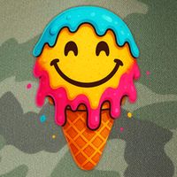 Ice Cream Cone Drip Smile Face  Legacy Tie Dye Trucker Hat