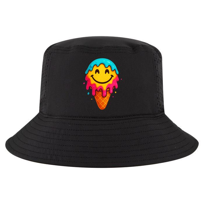 Ice Cream Cone Drip Smile Face  Cool Comfort Performance Bucket Hat