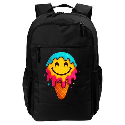 Ice Cream Cone Drip Smile Face  Backpack