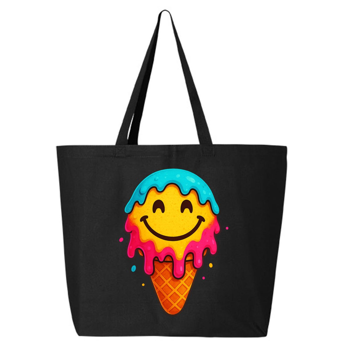 Ice Cream Cone Drip Smile Face  25L Jumbo Tote