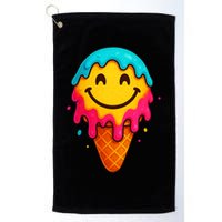 Ice Cream Cone Drip Smile Face  Golf Towel