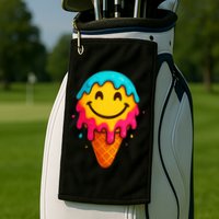 Ice Cream Cone Drip Smile Face  Golf Towel