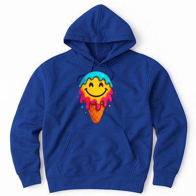 Ice Cream Cone Drip Smile Face  Hoodie