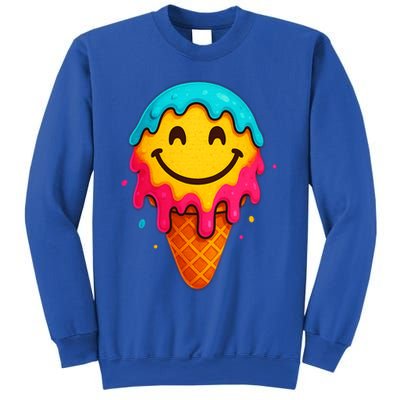 Ice Cream Cone Drip Smile Face  Sweatshirt