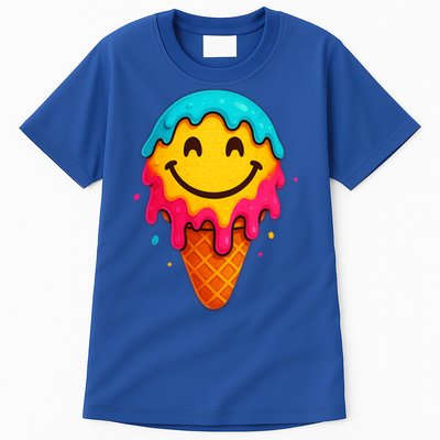 Ice Cream Cone Drip Smile Face  Tall T-Shirt