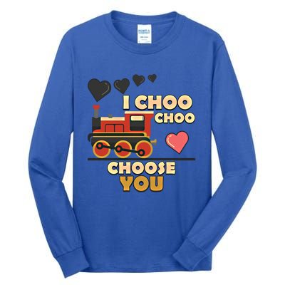 I Choo Choo Choose You Train Love Hearts Valentines Day Gift Tall Long Sleeve T-Shirt