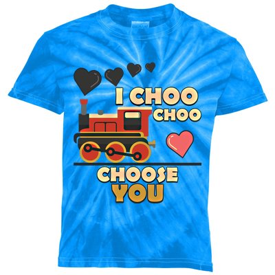 I Choo Choo Choose You Train Love Hearts Valentines Day Gift Kids Tie-Dye T-Shirt