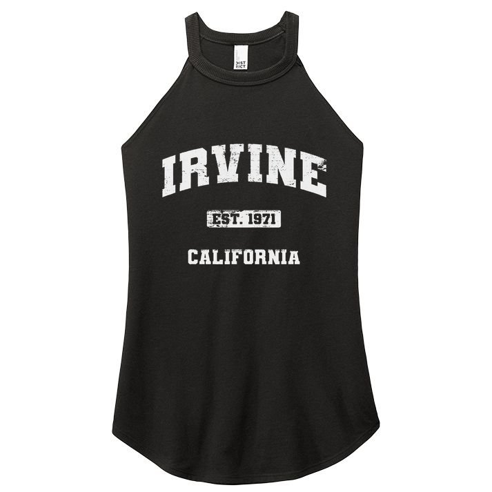 Irvine California Ca Vintage State Athletic Style Women's Perfect Tri Rocker Tank
