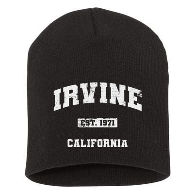 Irvine California Ca Vintage State Athletic Style Short Acrylic Beanie