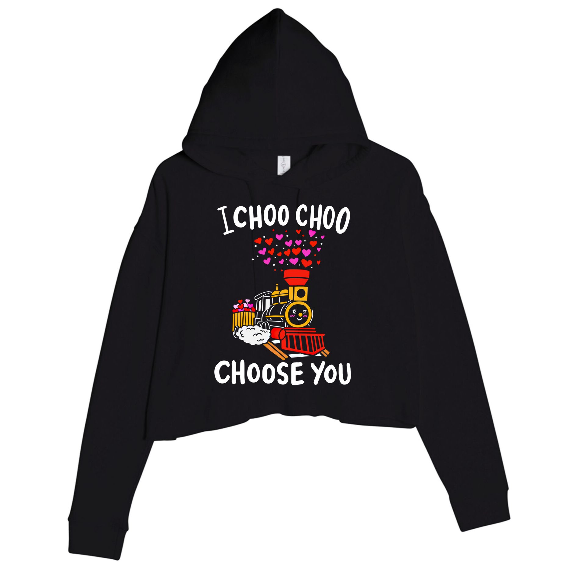 I Choo Choo Choose You Train Lover Valentine's Day Costume Gift Crop Fleece Hoodie