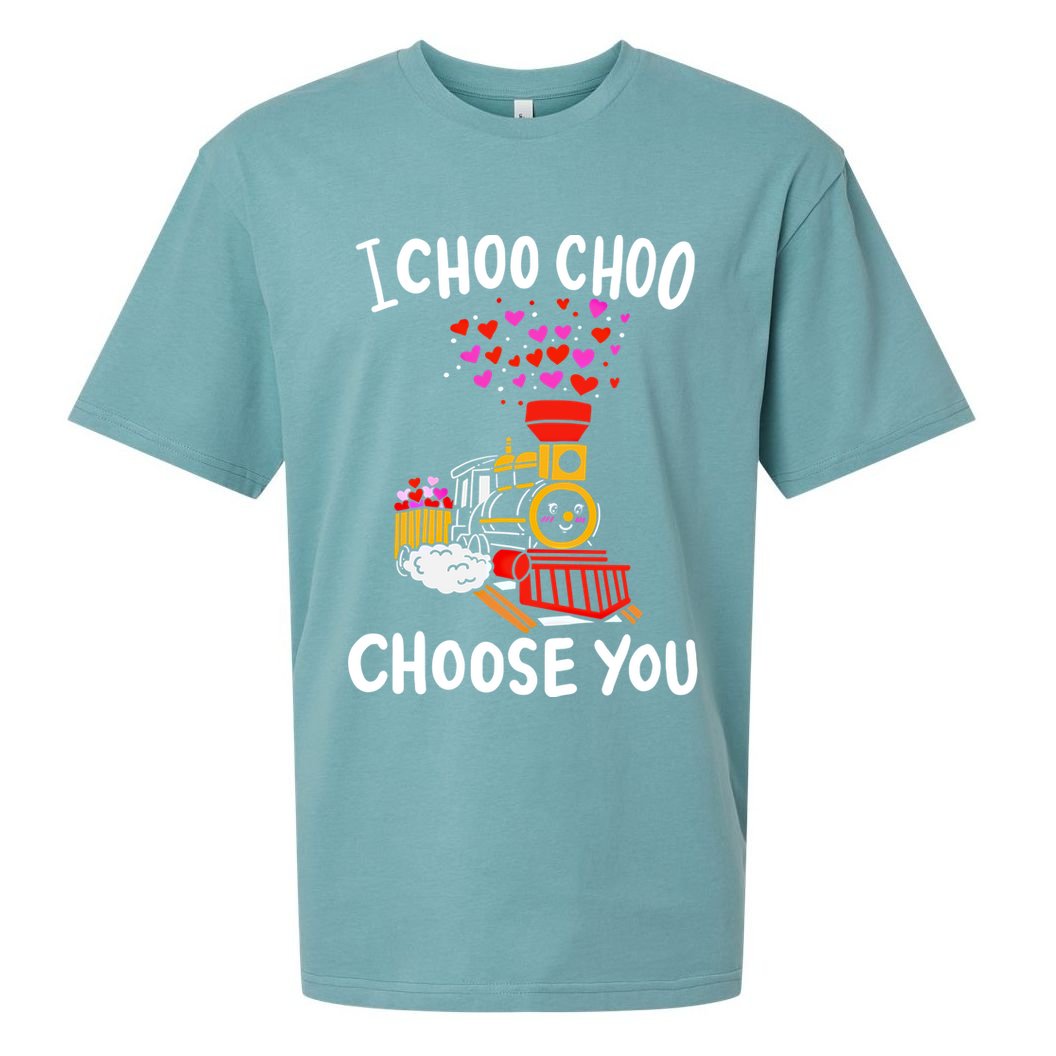 I Choo Choo Choose You Train Lover Valentine's Day Costume Gift Sueded Cloud Jersey T-Shirt