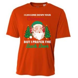 I Can Come Down Your Chimney Funny Dirty Santa Jokes Adult Funny Gift Cooling Performance Crew T-Shirt