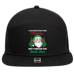 I Can Come Down Your Chimney Funny Dirty Santa Jokes Adult Funny Gift 7 Panel Mesh Trucker Snapback Hat