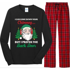 I Can Come Down Your Chimney Funny Dirty Santa Jokes Adult Funny Gift Long Sleeve Pajama Set