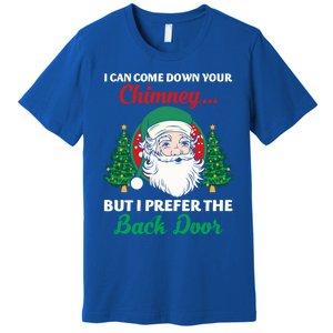 I Can Come Down Your Chimney Funny Dirty Santa Jokes Adult Funny Gift Premium T-Shirt