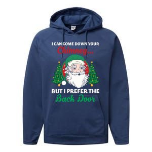 I Can Come Down Your Chimney Funny Dirty Santa Jokes Adult Funny Gift Performance Fleece Hoodie