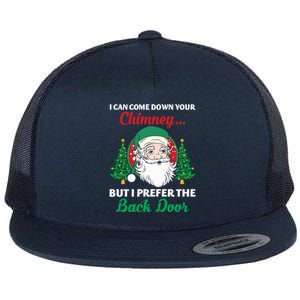 I Can Come Down Your Chimney Funny Dirty Santa Jokes Adult Funny Gift Flat Bill Trucker Hat