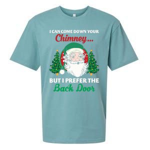 I Can Come Down Your Chimney Funny Dirty Santa Jokes Adult Funny Gift Sueded Cloud Jersey T-Shirt