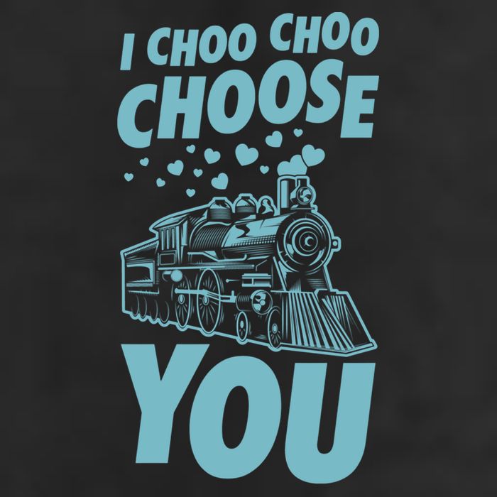 I Choo Choo Choose You Train Themed Valentines Day Funny Gift 7 Panel Mesh Trucker Snapback Hat