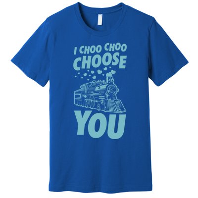 I Choo Choo Choose You Train Themed Valentines Day Funny Gift Premium T-Shirt