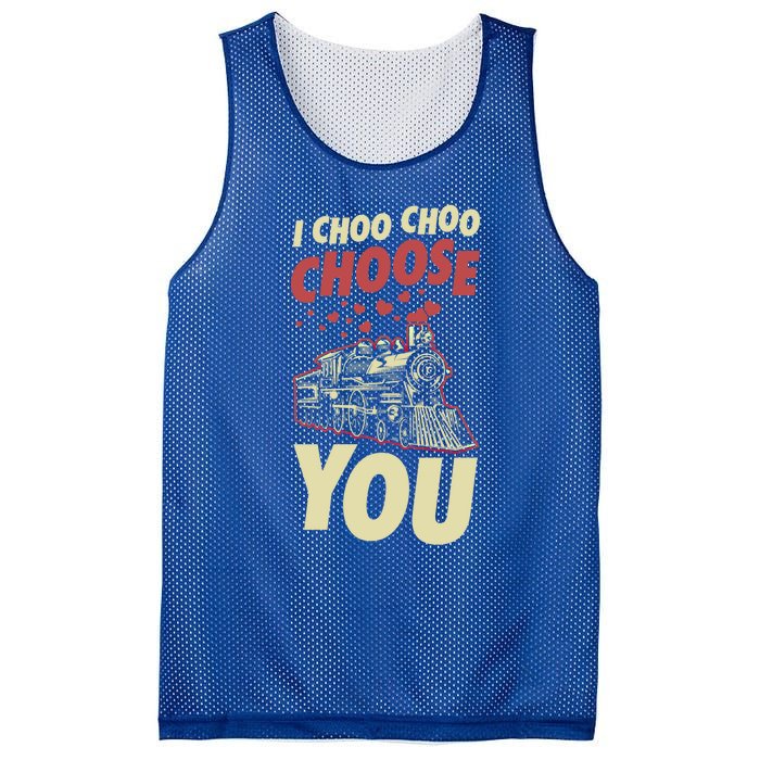 I Choo Choo Choose You Train Themed Valentines Day Meaningful Gift Mesh Reversible Basketball Jersey Tank