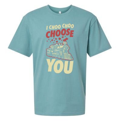 I Choo Choo Choose You Train Themed Valentines Day Meaningful Gift Sueded Cloud Jersey T-Shirt