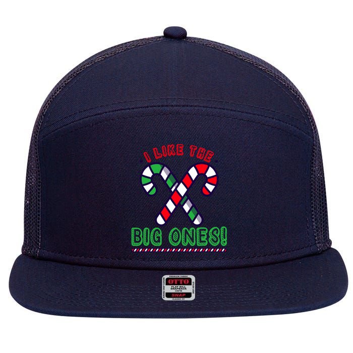 Inappropriate Candy Cane Adult Humor Naughty Wo Christmas 7 Panel Mesh Trucker Snapback Hat