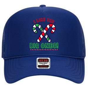 Inappropriate Candy Cane Adult Humor Naughty Wo Christmas High Crown Mesh Back Trucker Hat