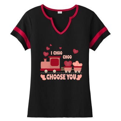 I Choo Choo Choose You Train Valentines Day Gift Ladies Halftime Notch Neck Tee