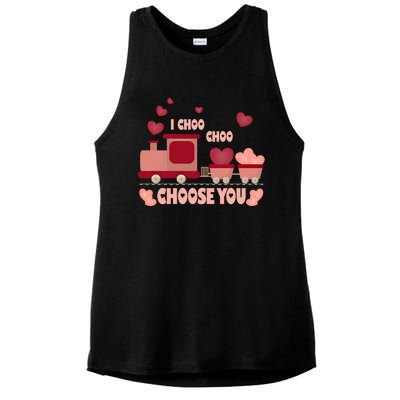 I Choo Choo Choose You Train Valentines Day Gift Ladies PosiCharge Tri-Blend Wicking Tank