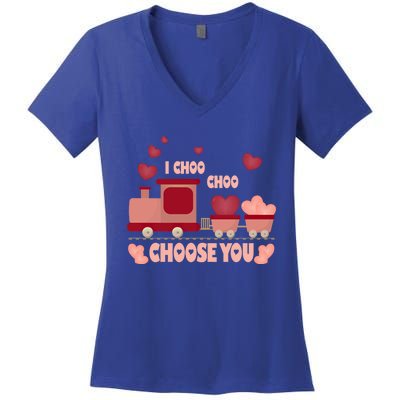 I Choo Choo Choose You Train Valentines Day Gift Women's V-Neck T-Shirt