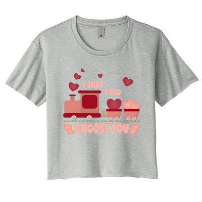 I Choo Choo Choose You Train Valentines Day Gift Women's Crop Top Tee