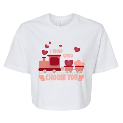 I Choo Choo Choose You Train Valentines Day Gift Bella+Canvas Jersey Crop Tee